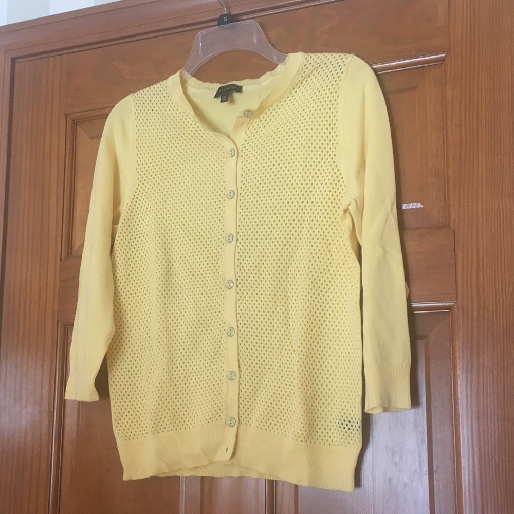 Lemon Yellow The Limited Button Sweater SZ M